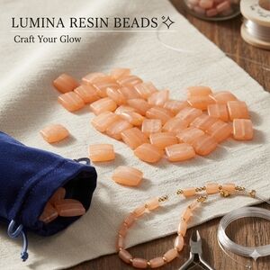Bundle of Peach square resin beads